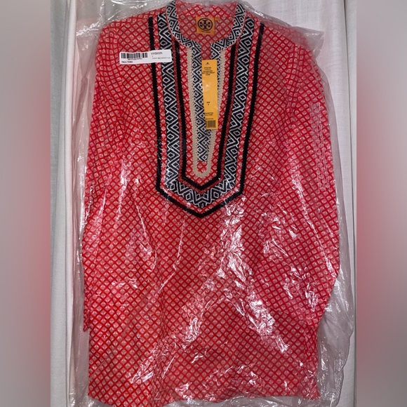 NWT Tory Burch Poppy Red Denley Tunic Size 6